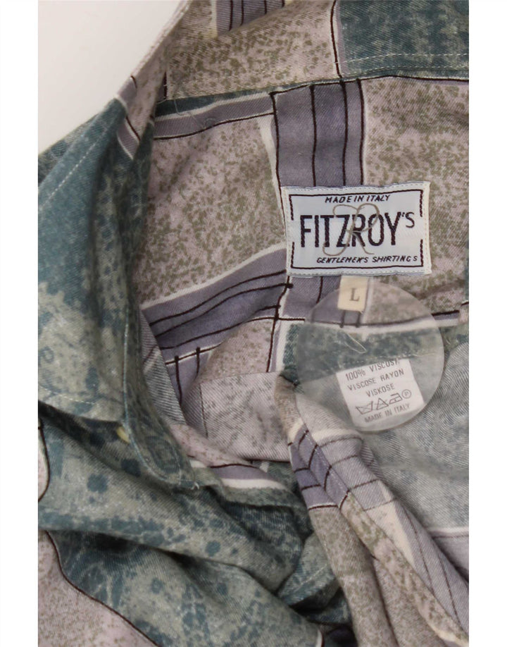 Ανδρικό πουκάμισο Fitzroy Μεγάλο πράσινο συνονθύλευμα βισκόζη