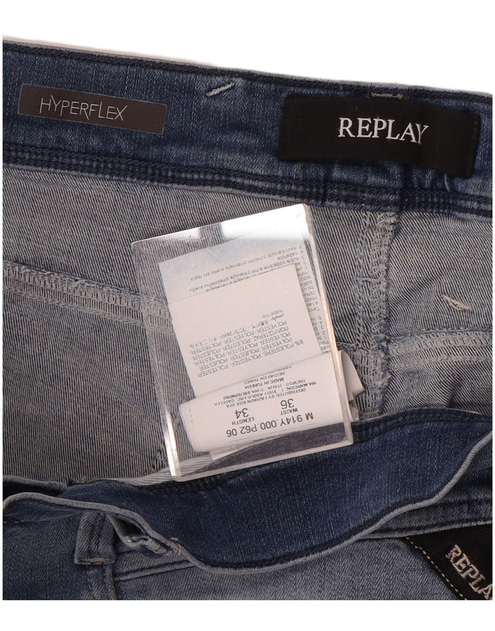 Replay Ανδρικό Slim Jeans W36 L34 Μπλε Βαμβακερό