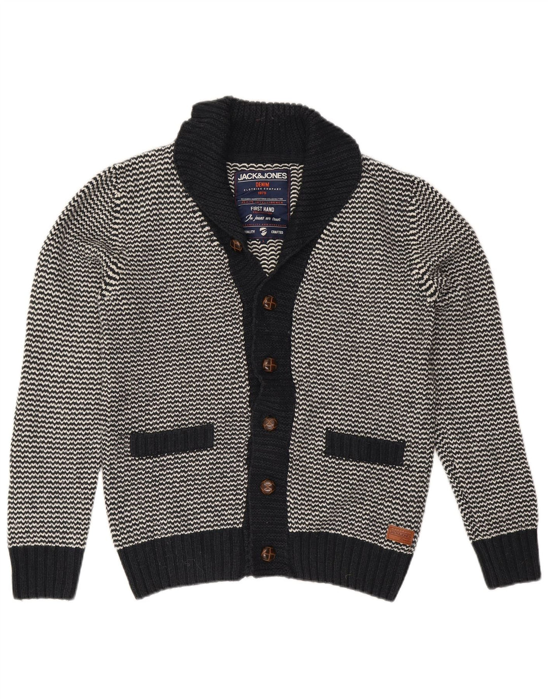 Jack & Jones Ανδρική ζακέτα πουλόβερ μεγάλο μαύρο Chevron ακρυλικό