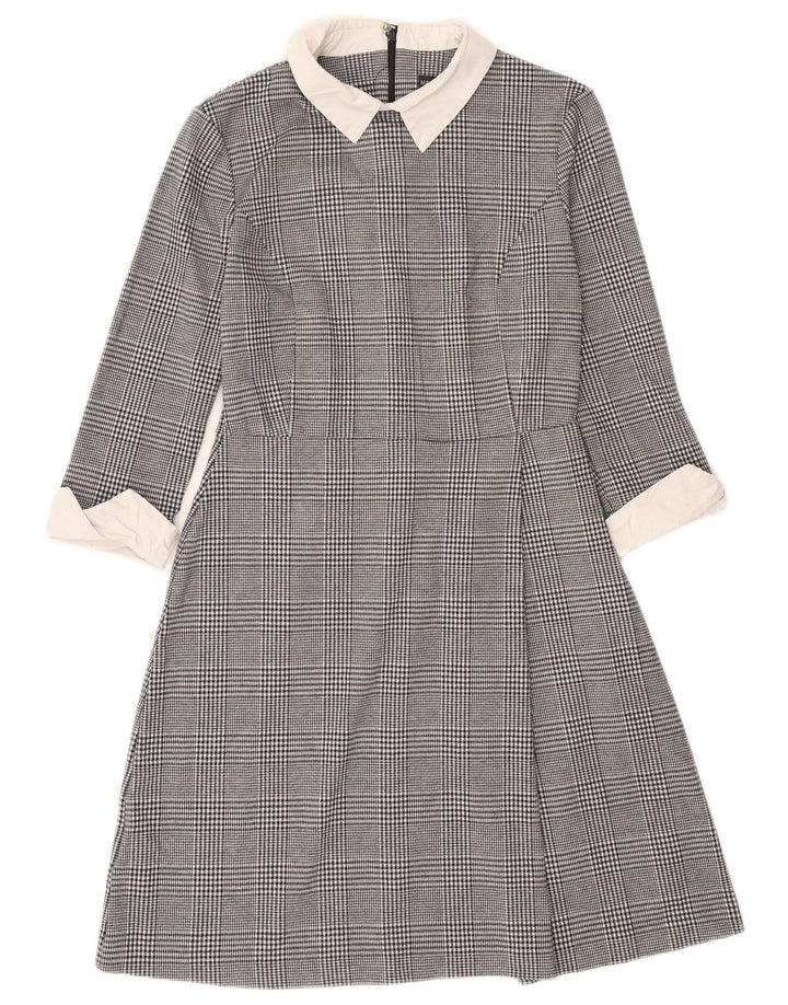 Marks & Spencer Γυναικείο φόρεμα A-Line UK 10 Small Black Houndstooth