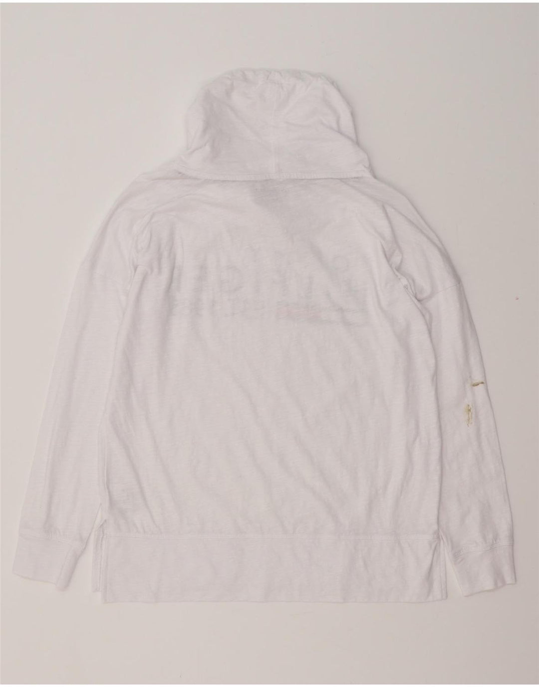 TOMMY HILFIGER Γυναικείο υπερμεγέθη γραφικό μακρυμάνικο UK 10 Small White