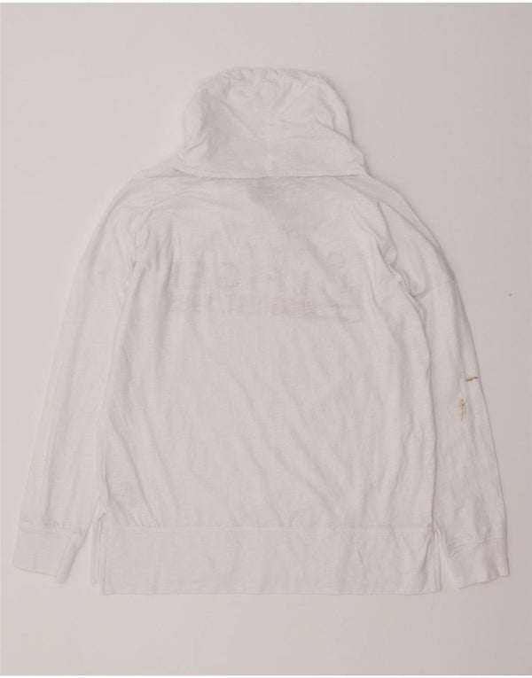 TOMMY HILFIGER Γυναικείο υπερμεγέθη γραφικό μακρυμάνικο UK 10 Small White