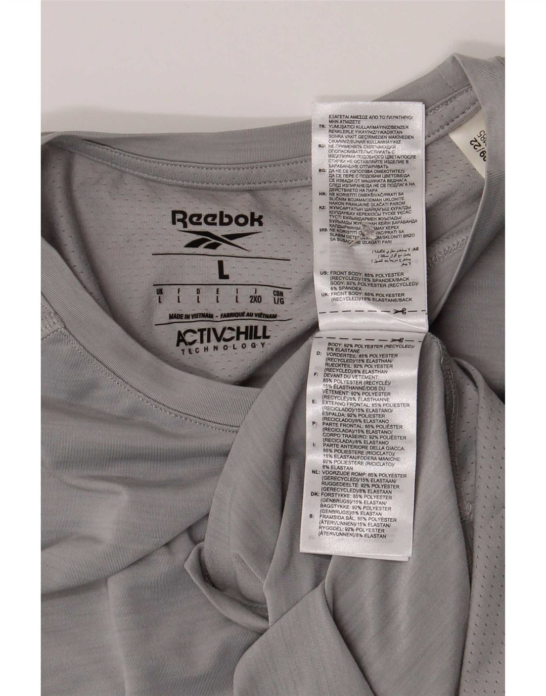 Ανδρικό T-Shirt Reebok Top Large Grey Polyester