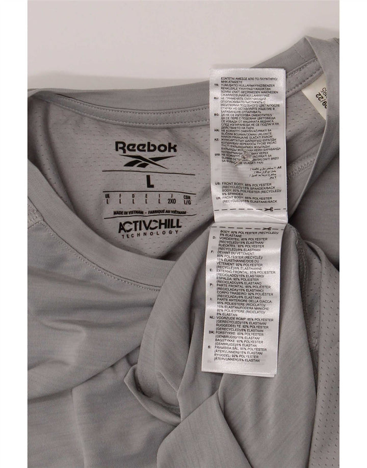 Ανδρικό T-Shirt Reebok Top Large Grey Polyester