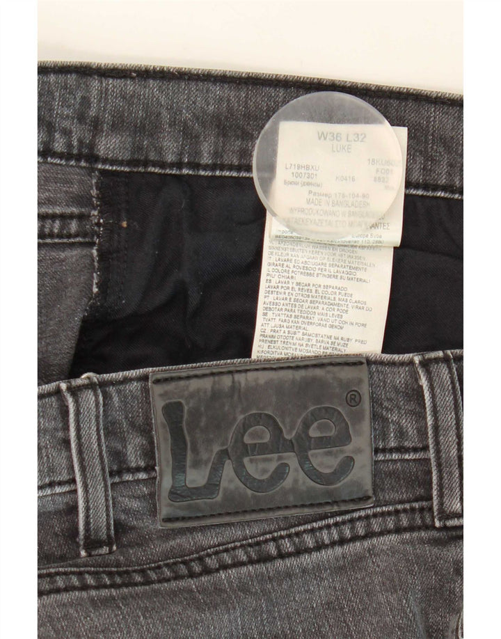 Lee Mens Luke Slim Jeans W36 L28 Γκρι βαμβακερό