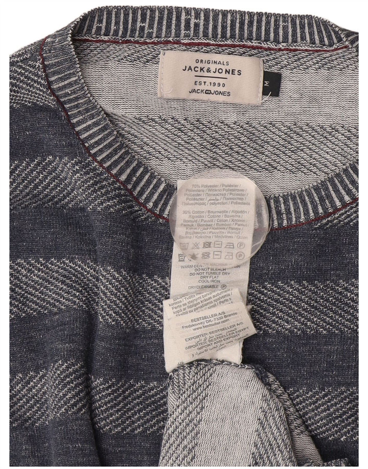 Jack & Jones Ανδρικό πουλόβερ με λαιμόκοψη μεσαίου μπλε ριγέ