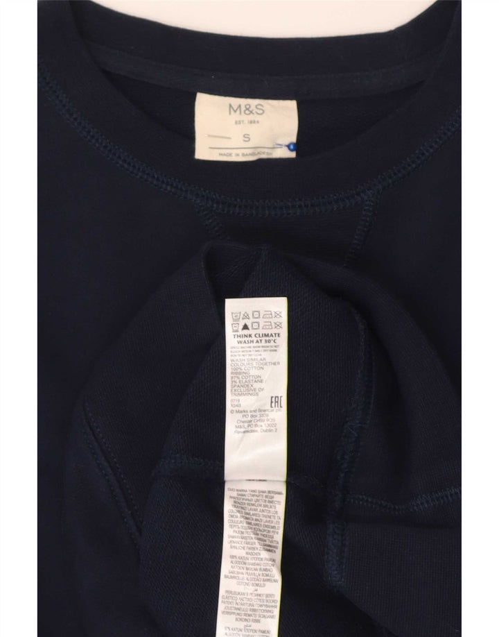 Marks & Spencer Ανδρικό Φούτερ Jumper Small Navy Blue Cotton