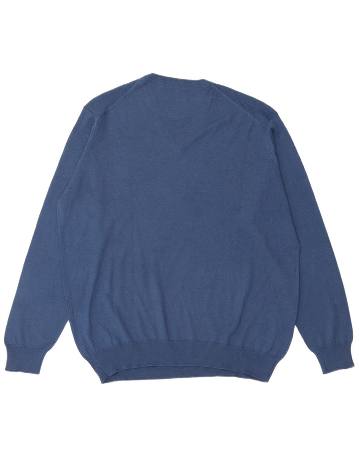 Ανδρικό πουλόβερ Carrera με V λαιμόκοψη 2XL μπλε μαλλί