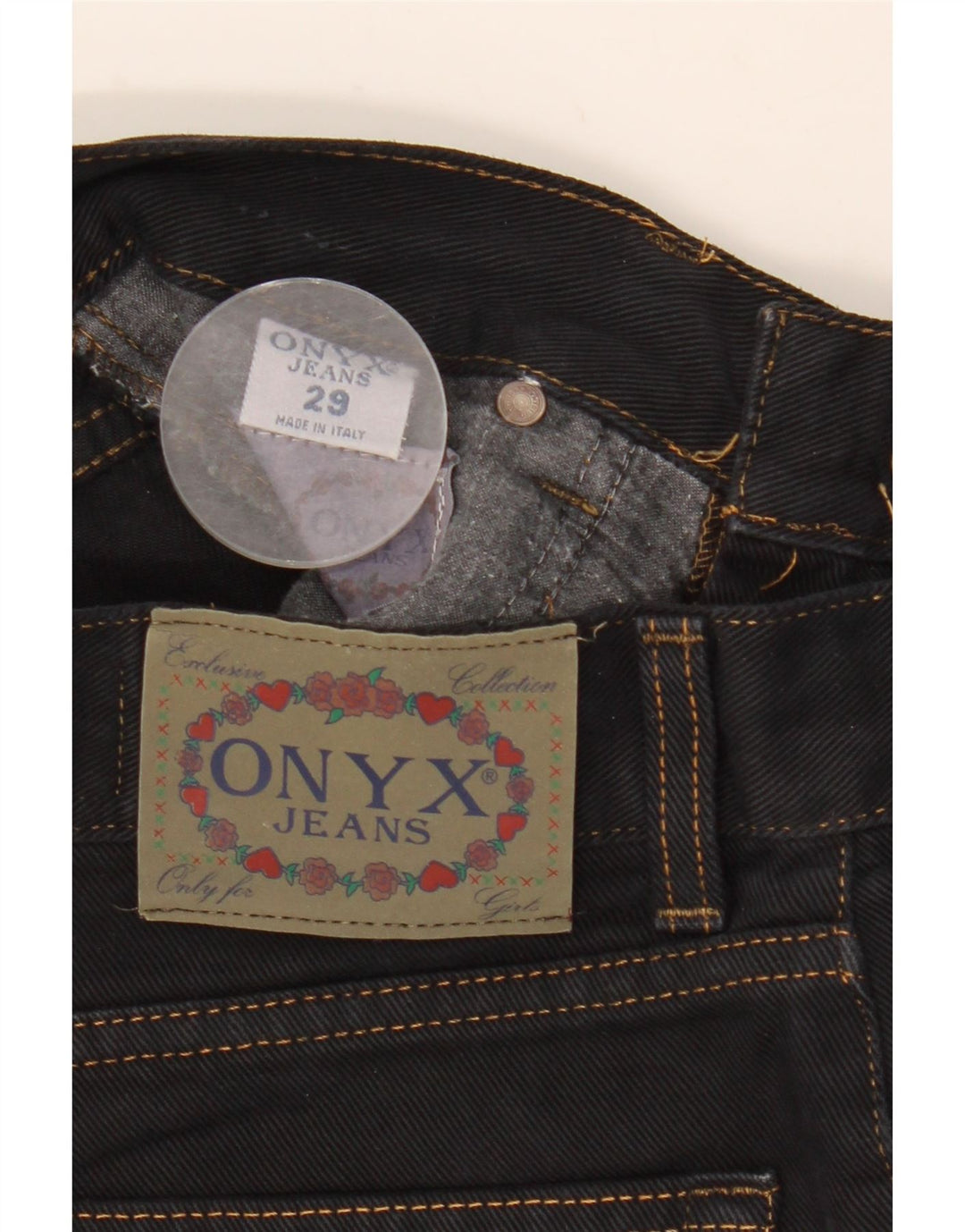 Γυναικείο τζιν κωνικό ONYX W29 L28 μαύρο βαμβακερό