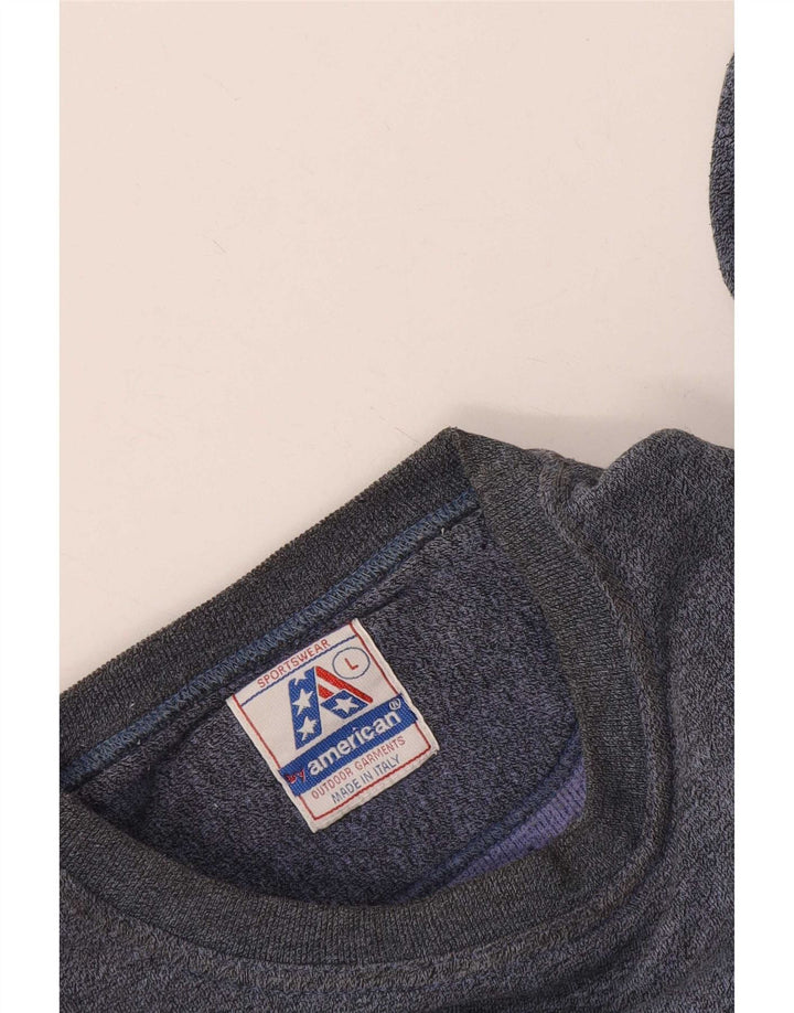 By American Womens Graphic Oversized Φούτερ Jumper UK 16 Large Blue