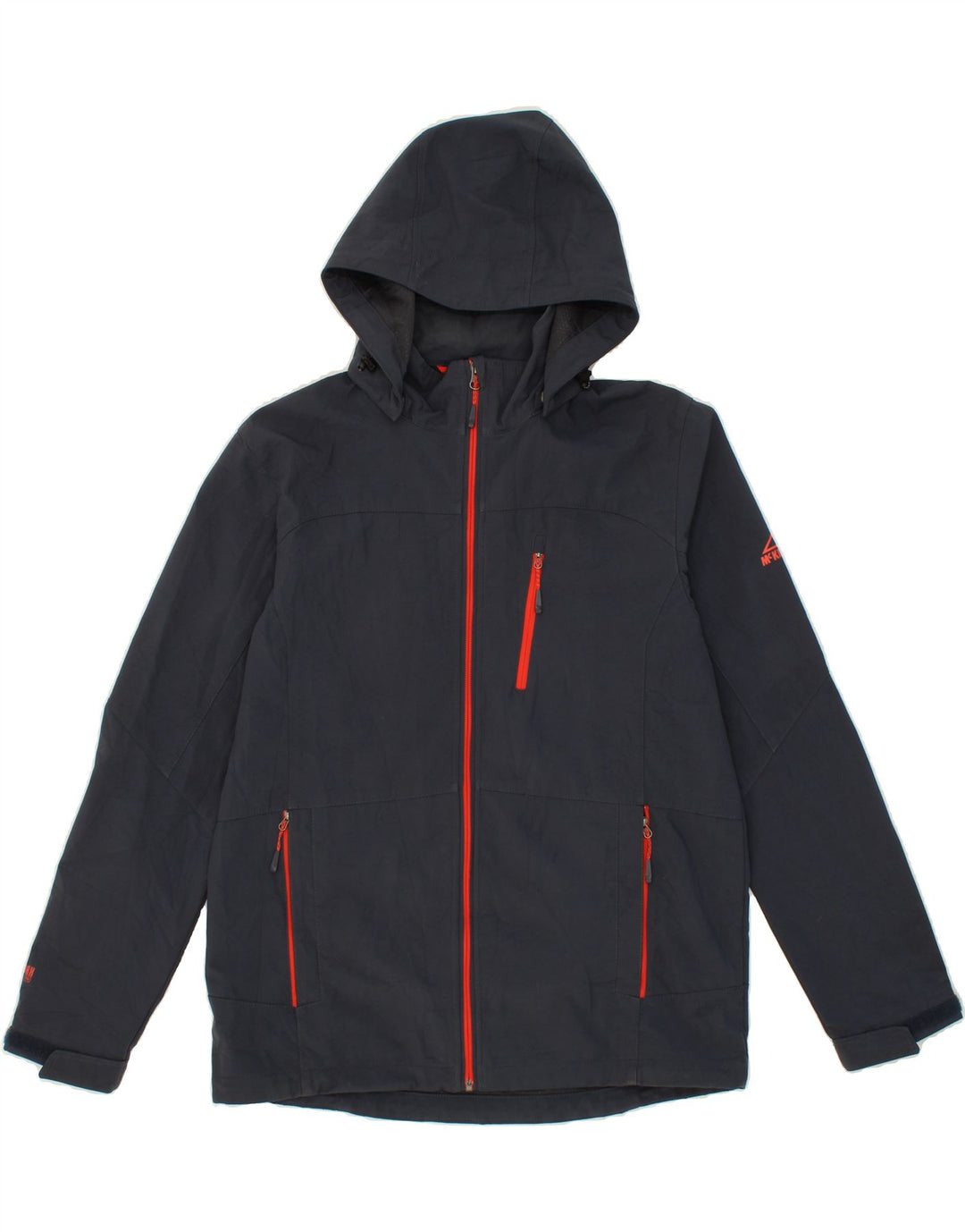 MCKINLEY Mens Hooded Windbreaker Jacket UK 38 Medium Navy Blue Polyester Vintage McKinley and Second-Hand McKinley from Messina Hembry 