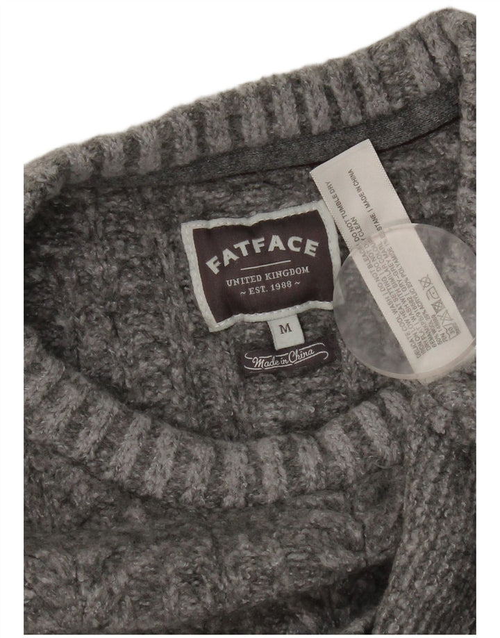 Γυναικείο πουλόβερ με λαιμόκοψη Fat Face UK 14 Medium Grey Wool