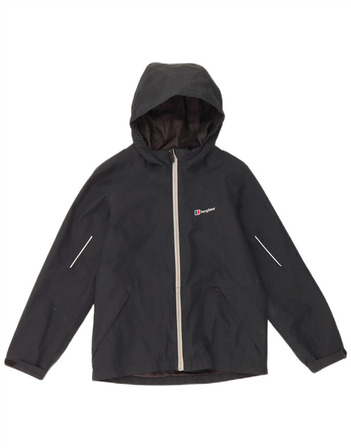 Μπουφάν βροχής με κουκούλα Berghaus Boys 9-10 Years Black Polyester