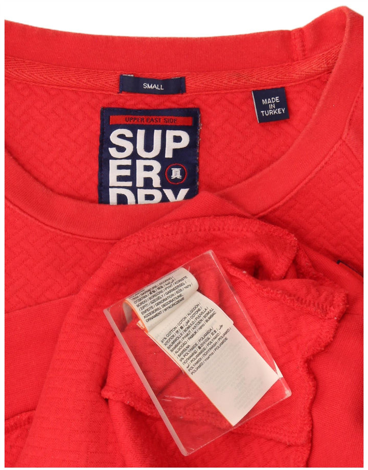 Superdry Γυναικεία γραφική μπλούζα υπερμεγέθη Jumper UK 10 Small Blue Cotton