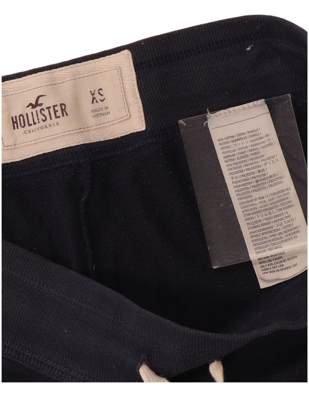 HOLLISTER Γυναικεία φόρμα γυμναστικής γραφικά UK 6 XS Navy Blue Cotton