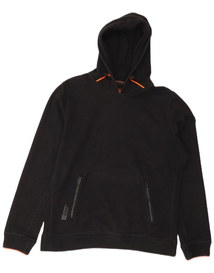 Superdry Ανδρικό Hoodie Jumper Μεγάλος Μαύρος Πολυεστέρας