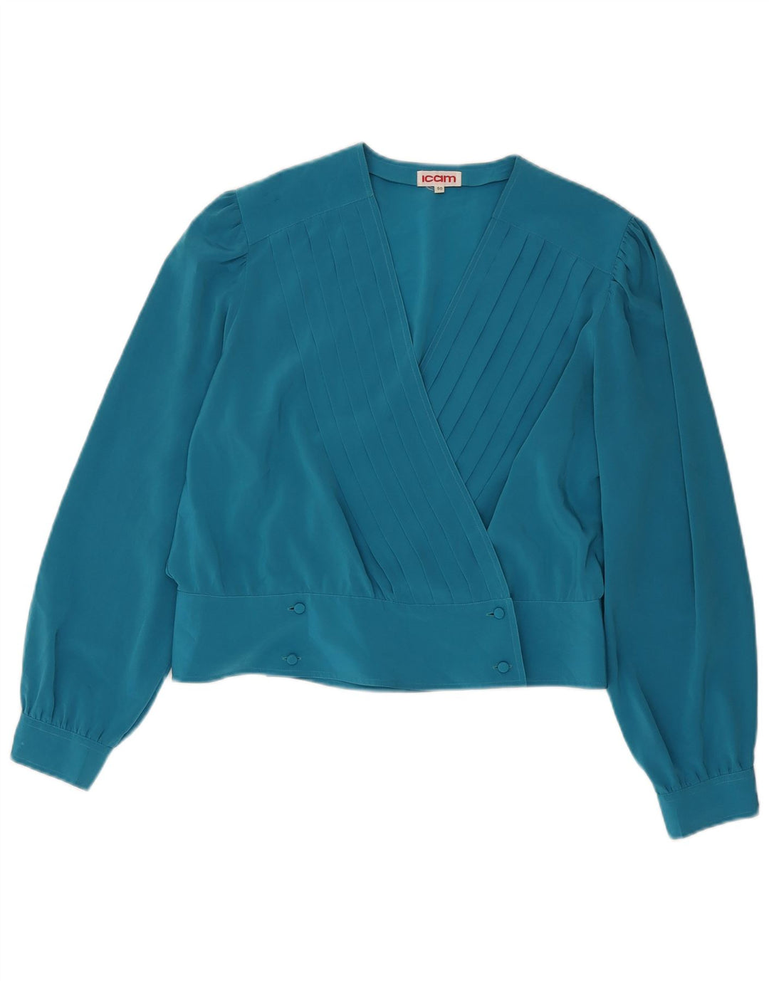 Icam Γυναικείο πουκάμισο Crop Μπλούζα IT 50 XL Blue Polyester