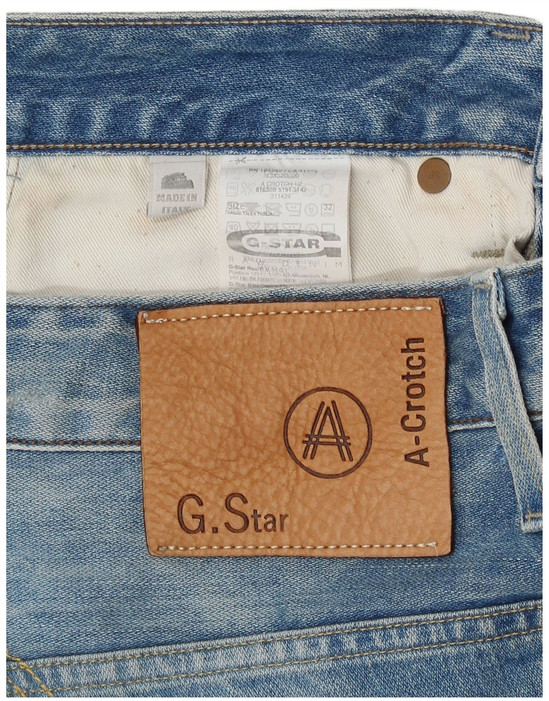 Ανδρικό τζιν σορτς G-Star W32 από βαμβακερό μεσαίο μπλε φλιτζάνι