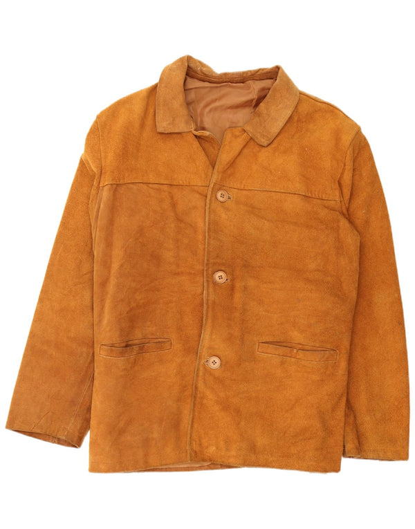 Vintage Ανδρικό Suede Jacket IT 46 Small Beige