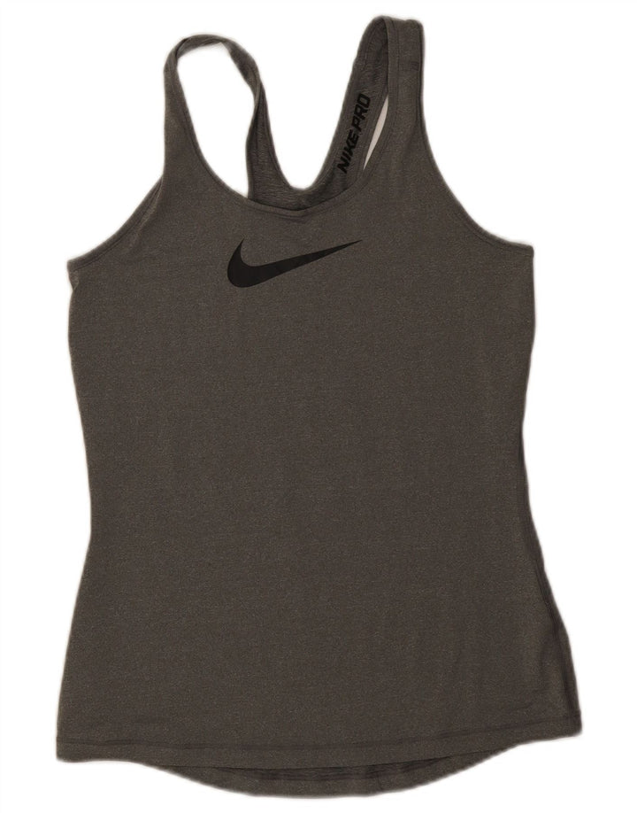 Γυναικείο γραφικό γιλέκο Nike τοπ UK 12 μεσαίο γκρι πολυεστέρας