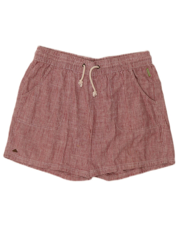 Little Kathmandu γυναικείο casual σορτς UK 12 Medium W32 Red Pinstripe Hemp