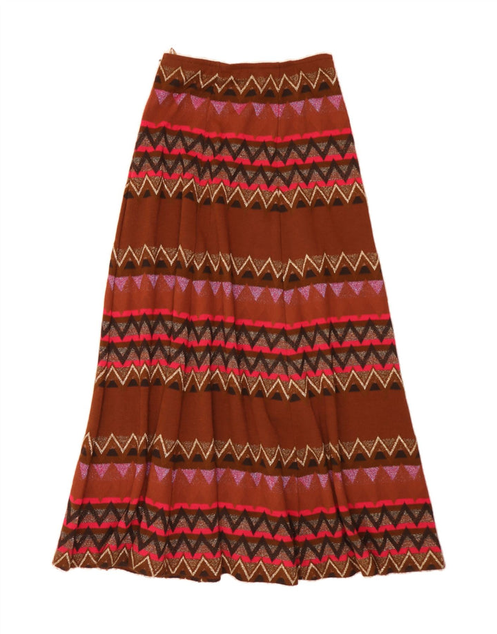 VINTAGE Γυναικεία Maxi Flared Φούστα IT 42 Medium W30 Πολύχρωμη Γεωμετρική