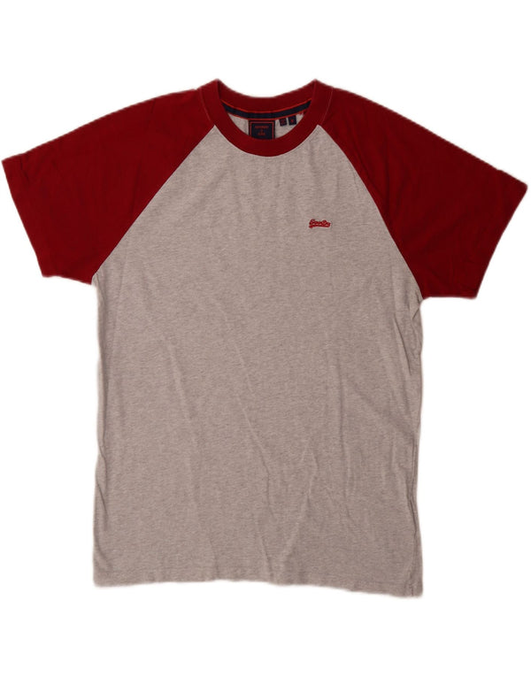 Ανδρικό μπλουζάκι Superdry Top Medium Grey Colourblock Βαμβακερό