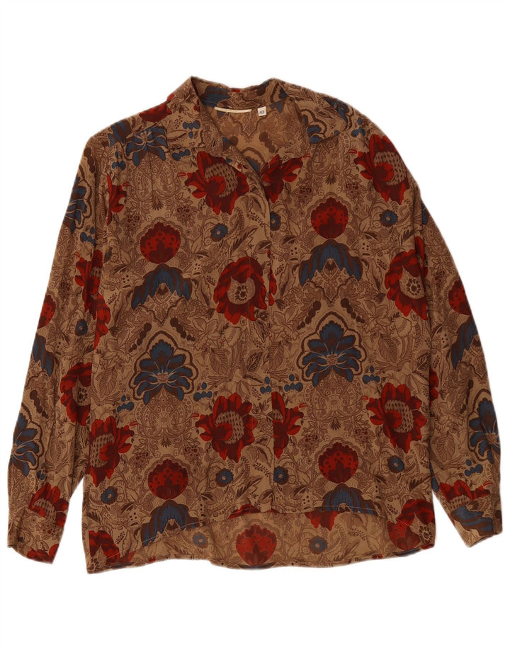Vintage Γυναικείο Πουκάμισο Μπλούζα IT 42 Μεσαίο Καφέ Floral