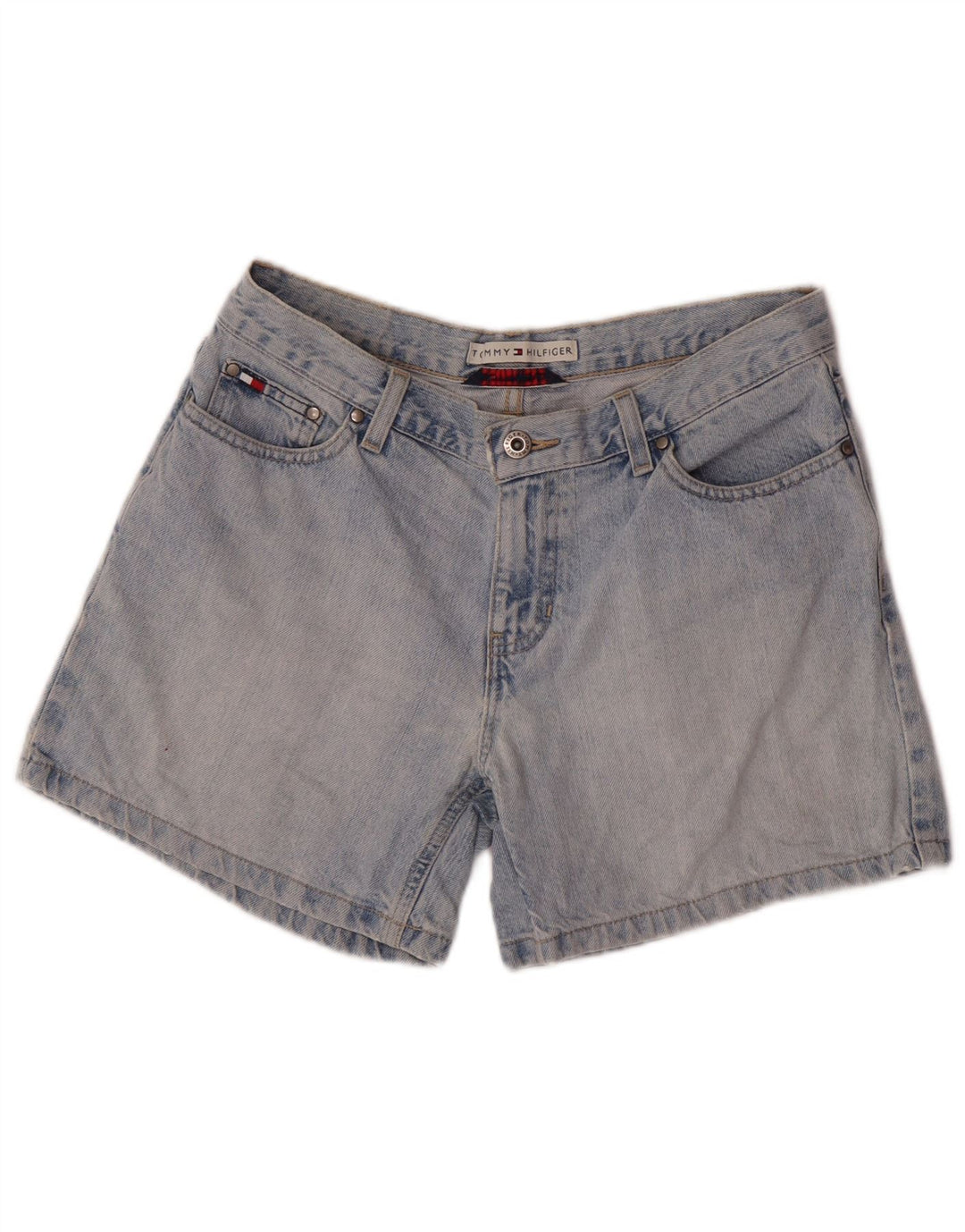 Γυναικείο τζιν σορτς Tommy Hilfiger ταλαιπωρημένο W28 μεσαίο μπλε