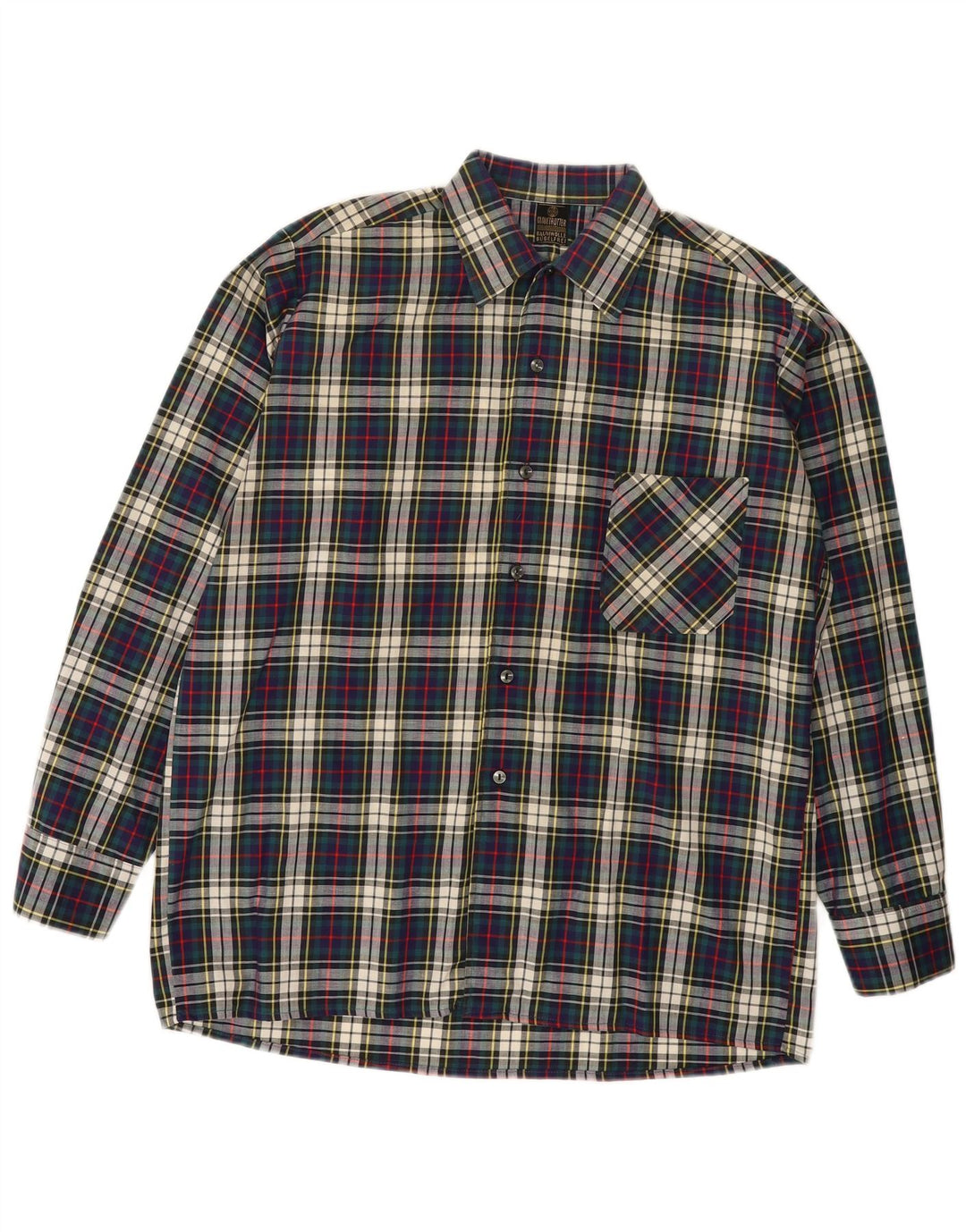 BUGELFREI Mens Flannel Shirt Large Multicoloured Check Cotton