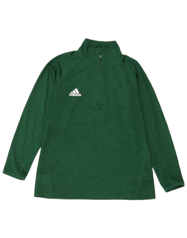 Adidas γυναικείο φερμουάρ με λαιμόκοψη μακρυμάνικο UK 14 Μεγάλο πράσινο πολυεστέρας