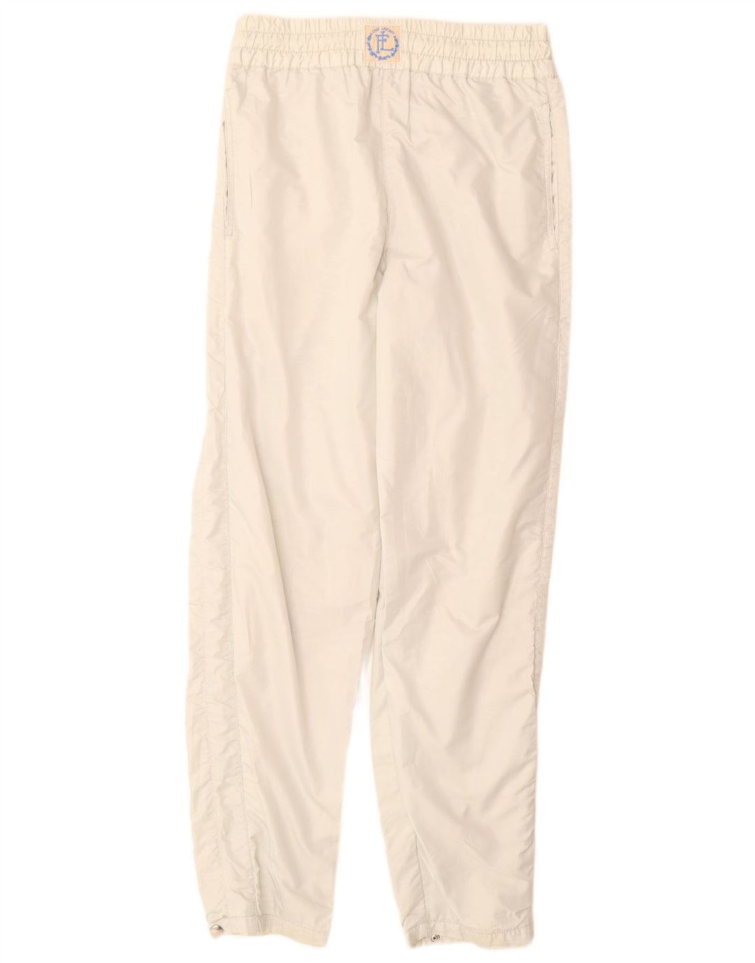 Vintage γυναικείο παντελόνι αντιανεμικό UK 12 Medium Off White Πολυεστέρας