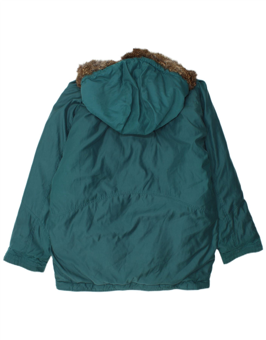 VINTAGE Γυναικείο υπερμεγέθη γραφικό αναστρέψιμο μπουφάν UK 16 μεγάλο τιρκουάζ