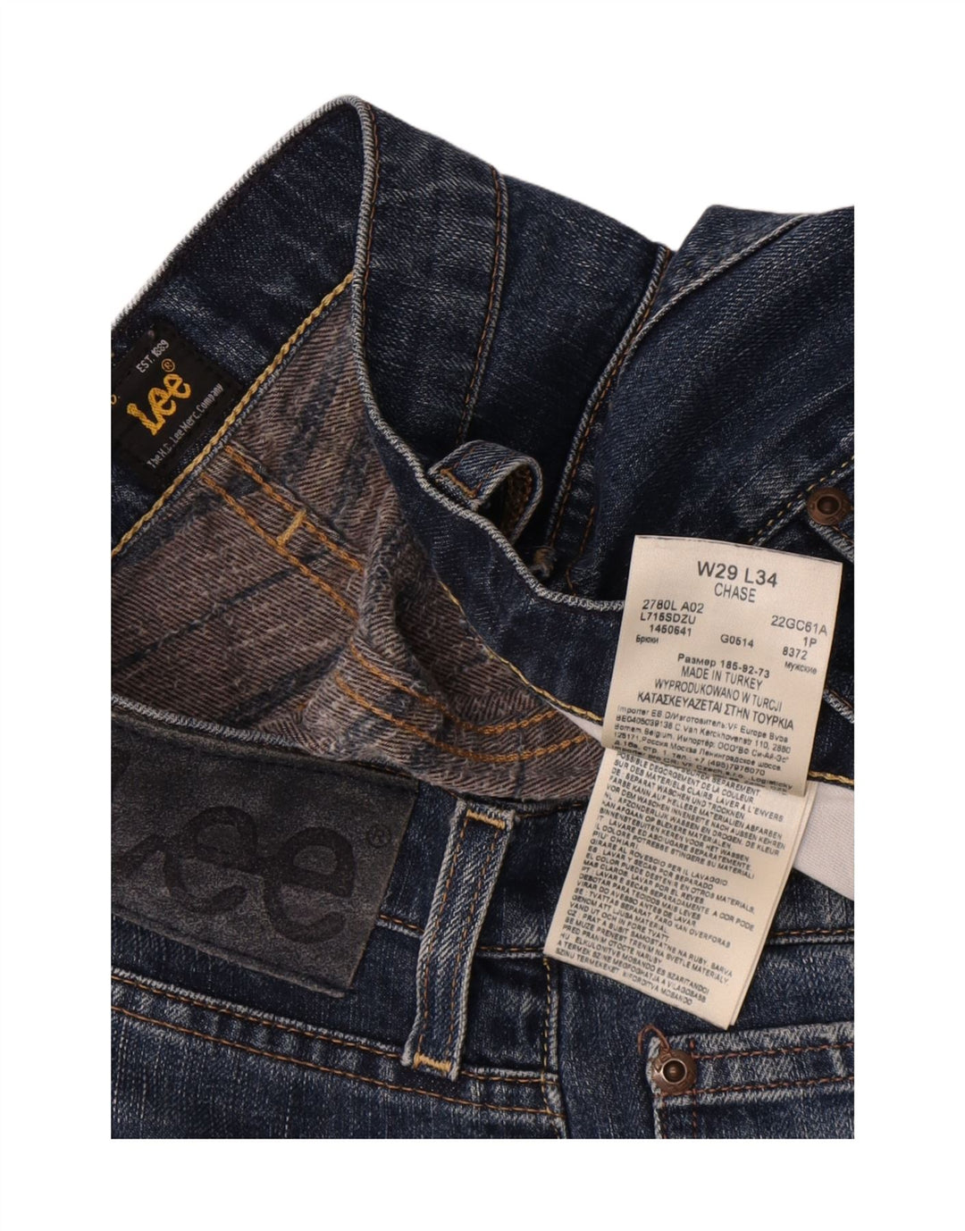 Τζιν Lee Mens Chase Tapered W29 L31 Blue Cotton