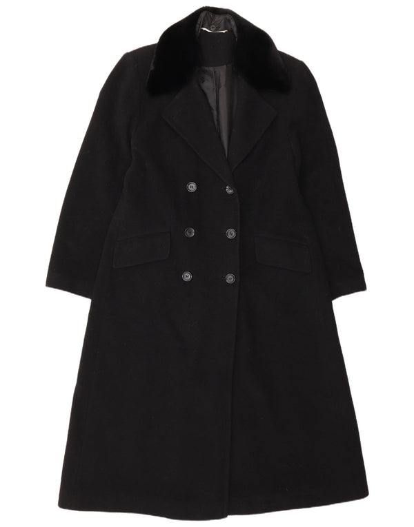 St. Bernard Womens Double Breasted Coat UK 14 Large Black Wool