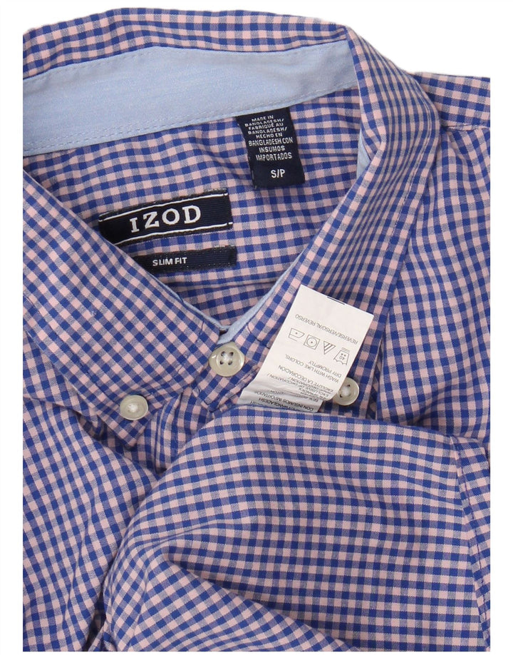 Ανδρικό πουκάμισο IZOD Slim Fit Small Blue Gingham Cotton