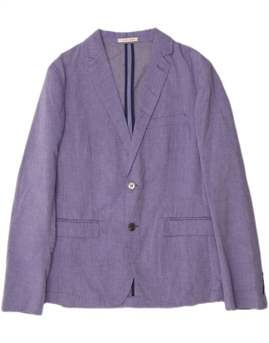 Zara Ανδρικό σακάκι μπλέιζερ με 2 κουμπιά EU 48 Medium Blue Polyester