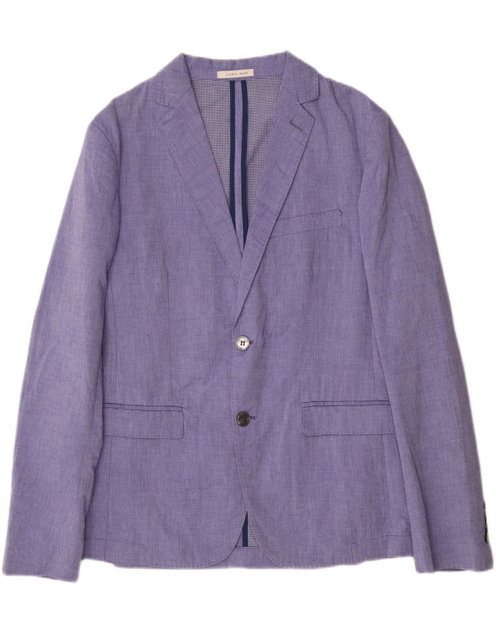 Zara Ανδρικό σακάκι μπλέιζερ με 2 κουμπιά EU 48 Medium Blue Polyester