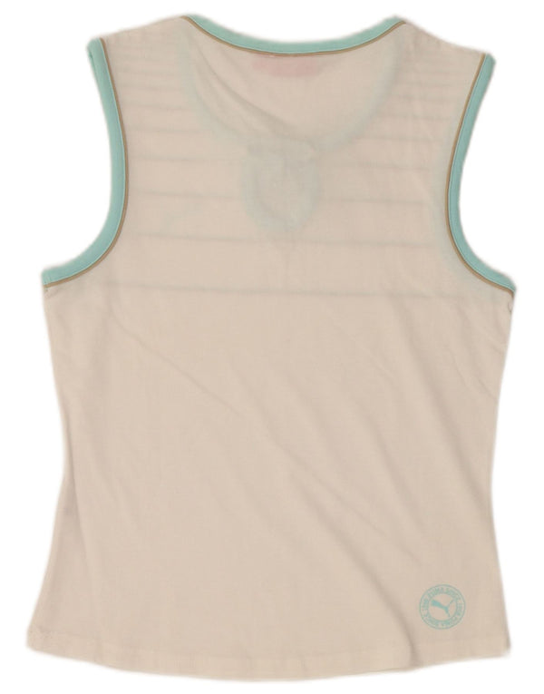 Γυναικείο γραφικό γιλέκο PUMA UK 12 μεσαίο λευκό ριγέ