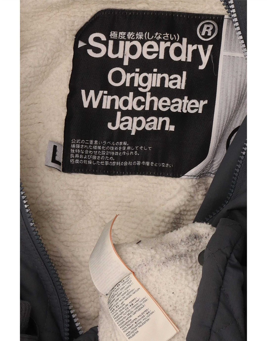 Superdry Γυναικείο Windcheater Hooded Windbreaker Jacket UK 40 Large Grey