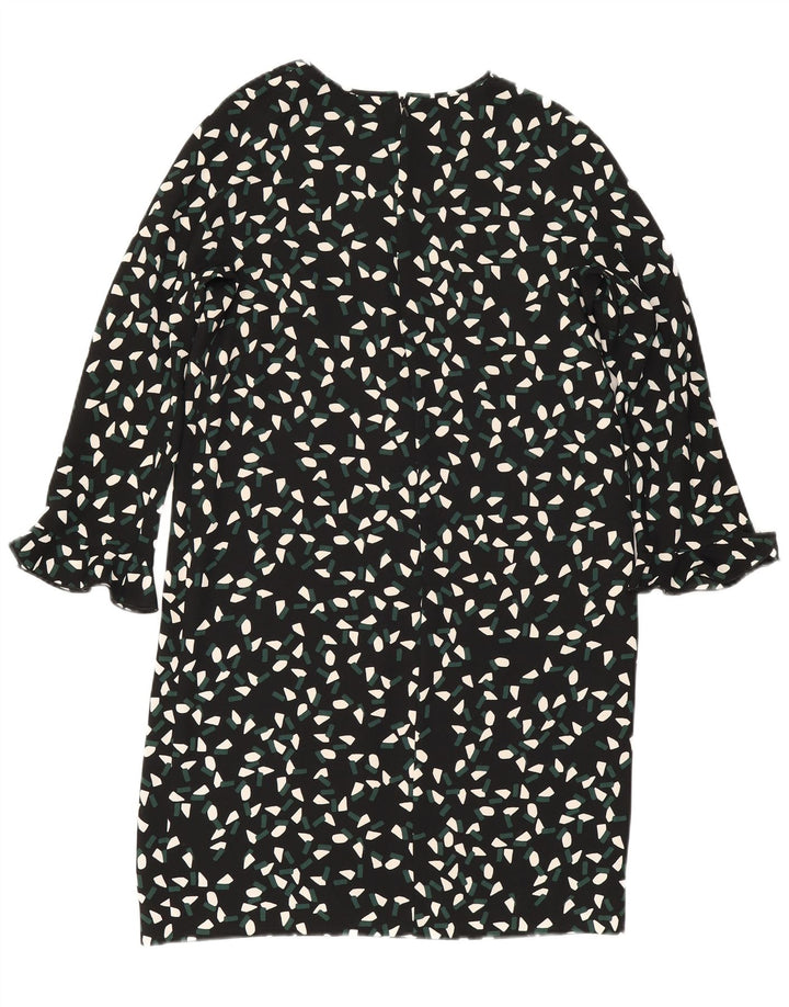 Max Mara Γυναικείο φόρεμα 3/4 Sleeve Shift UK 8 Μικρό μαύρο γεωμετρικό πολυεστέρα