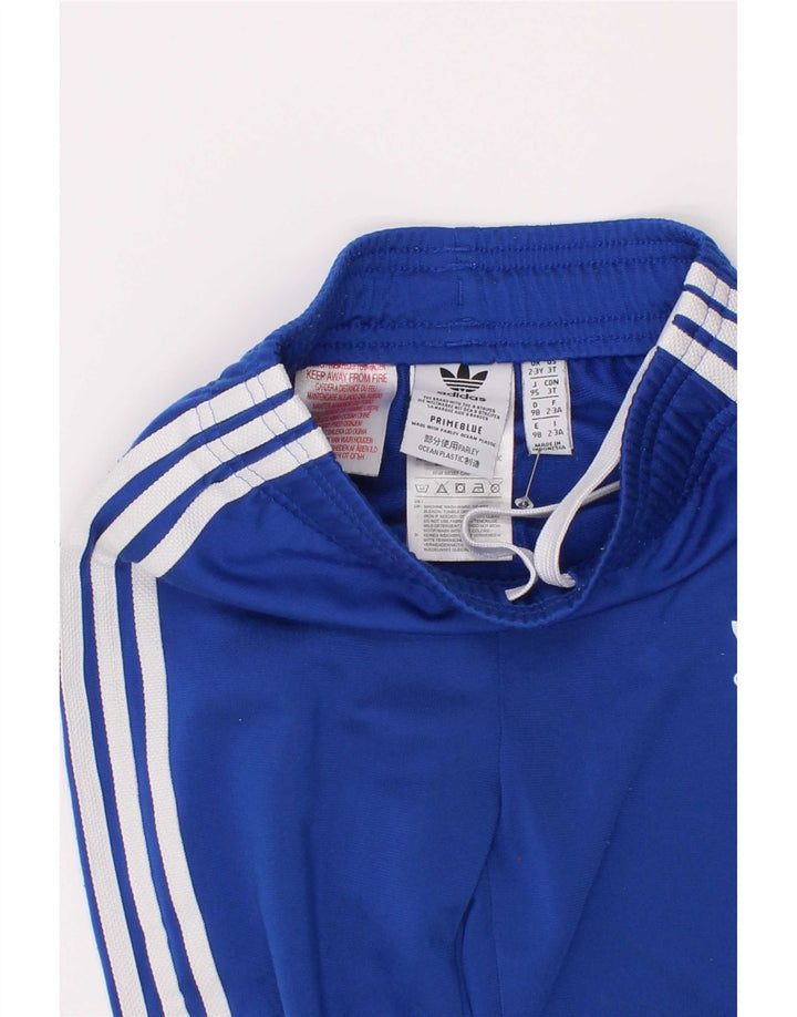 Adidas Boys Tracksuit Trousers Joggers 2-3 Years Blue Polyester