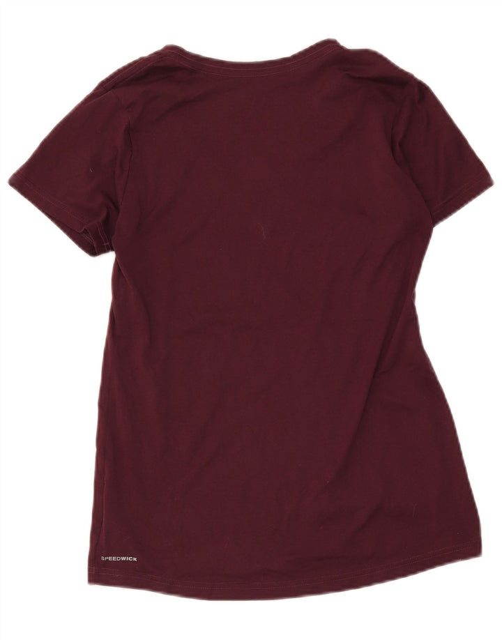 Reebok Γυναικείο T-Shirt Top UK 10 Small Burgundy Polyester