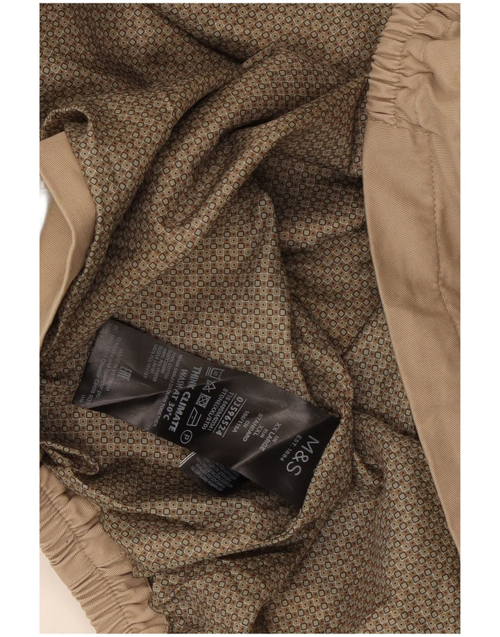 Marks & Spencer Ανδρικό Bomber Jacket UK 44 2XL Beige Cotton