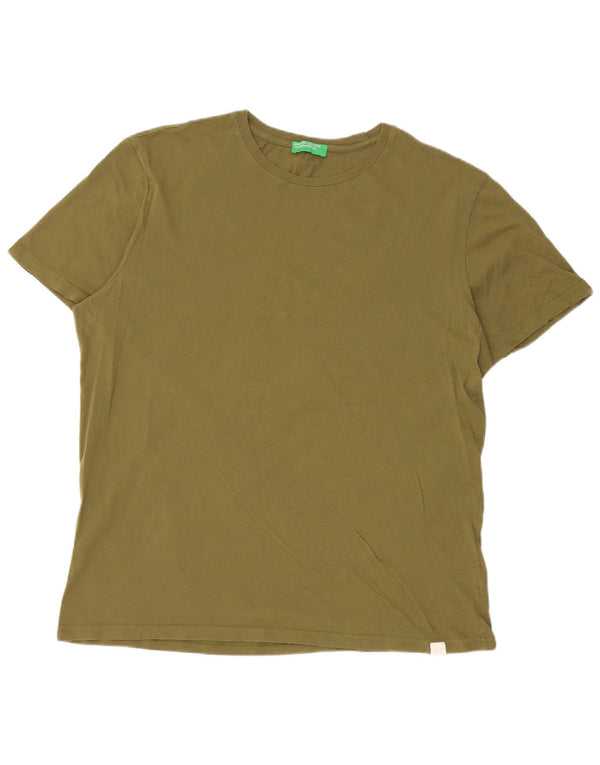 Ανδρικό T-Shirt Benetton Top XL Χακί βαμβακερό