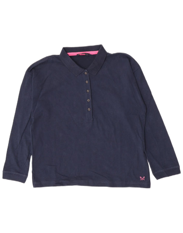 Crew Clothing Γυναικείο μακρυμάνικο μπλουζάκι πόλο UK 12 Medium Navy Blue