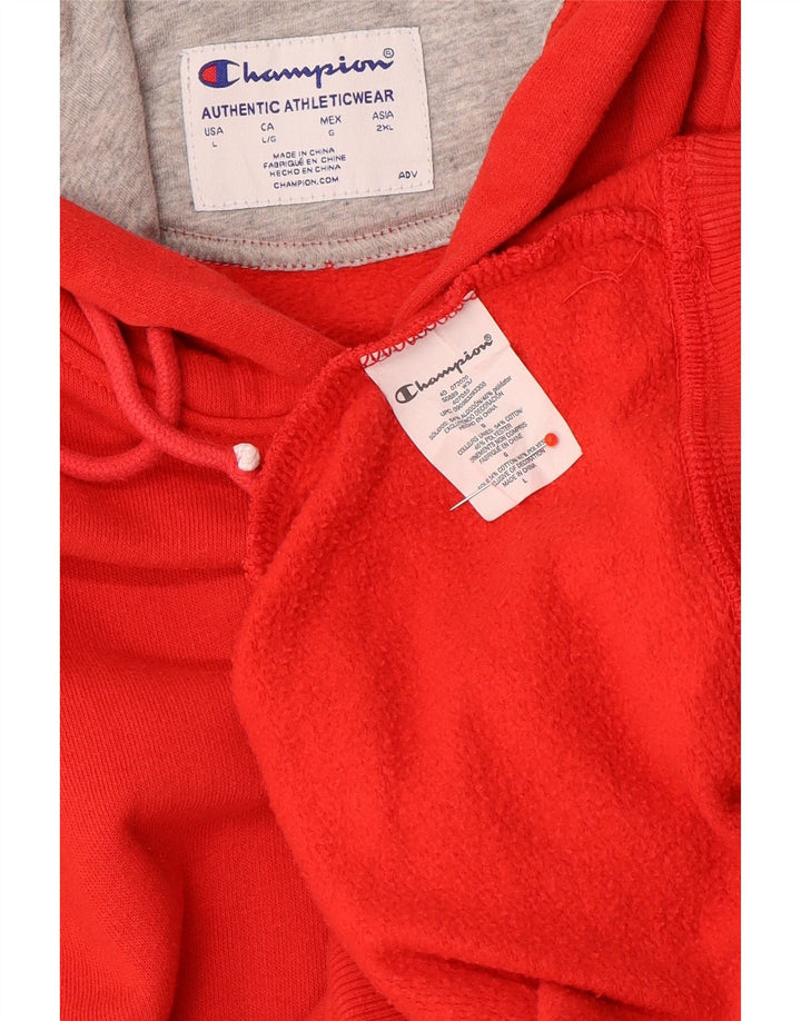 Champion Mens Hoodie Jumper Μεγάλο κόκκινο βαμβακερό