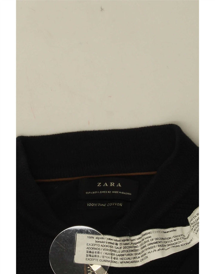 Ζακέτα Zara Ανδρικό πουλόβερ Μεγάλο Ναυτικό Βαμβακερό