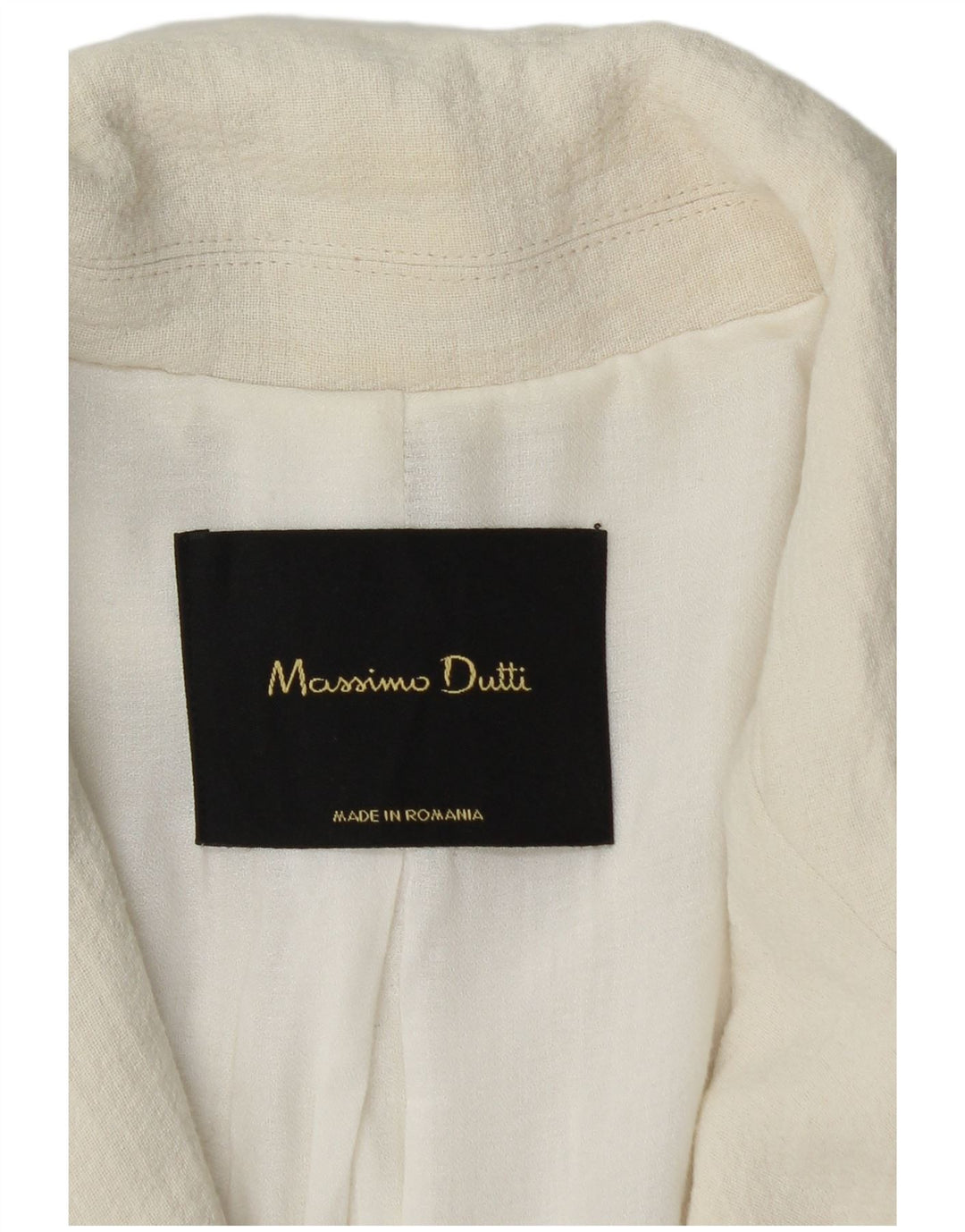 MASSIMO DUTTI Womens Double Breasted Coat UK 14 Medium White