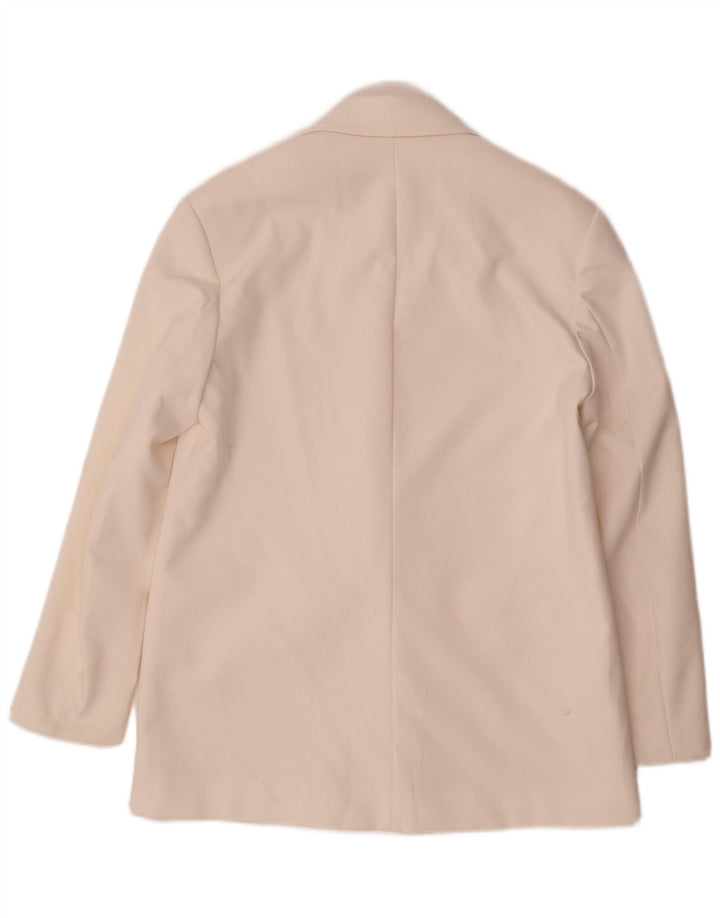 Zara Γυναικείο Μπουφάν Blazer με διπλό στήθος UK 6 XS Λευκός Πολυεστέρας